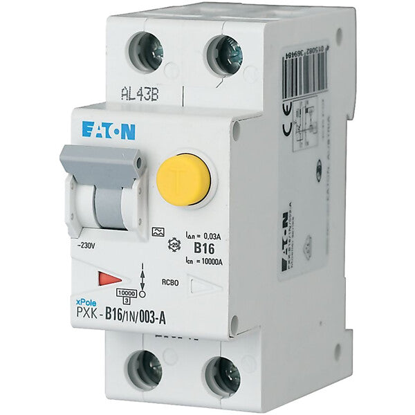 Eaton FI/LS-Kombischalter B 16A 1p+N, 300mA PXK-B16/1N/03-A